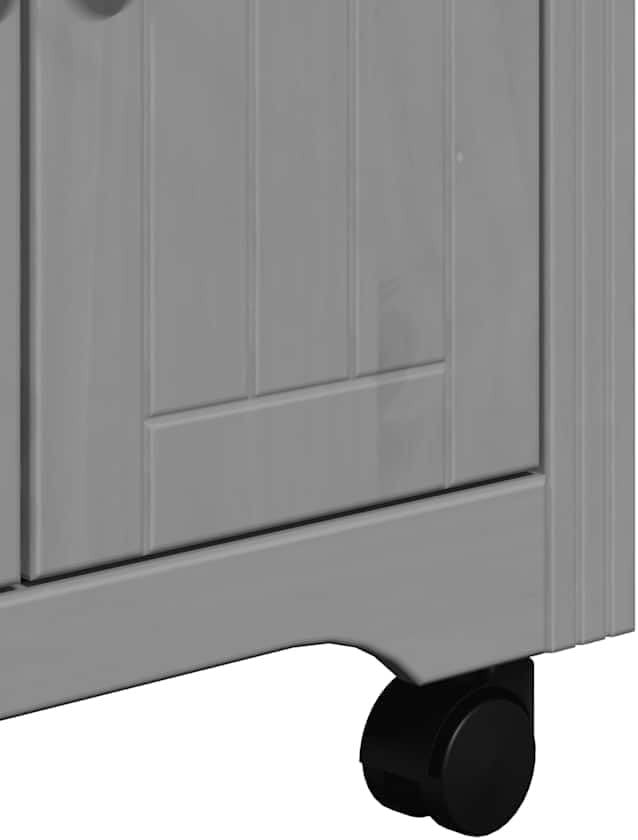 Grey Kitchen Trolley Cart w Drawer Cabinet Wheels