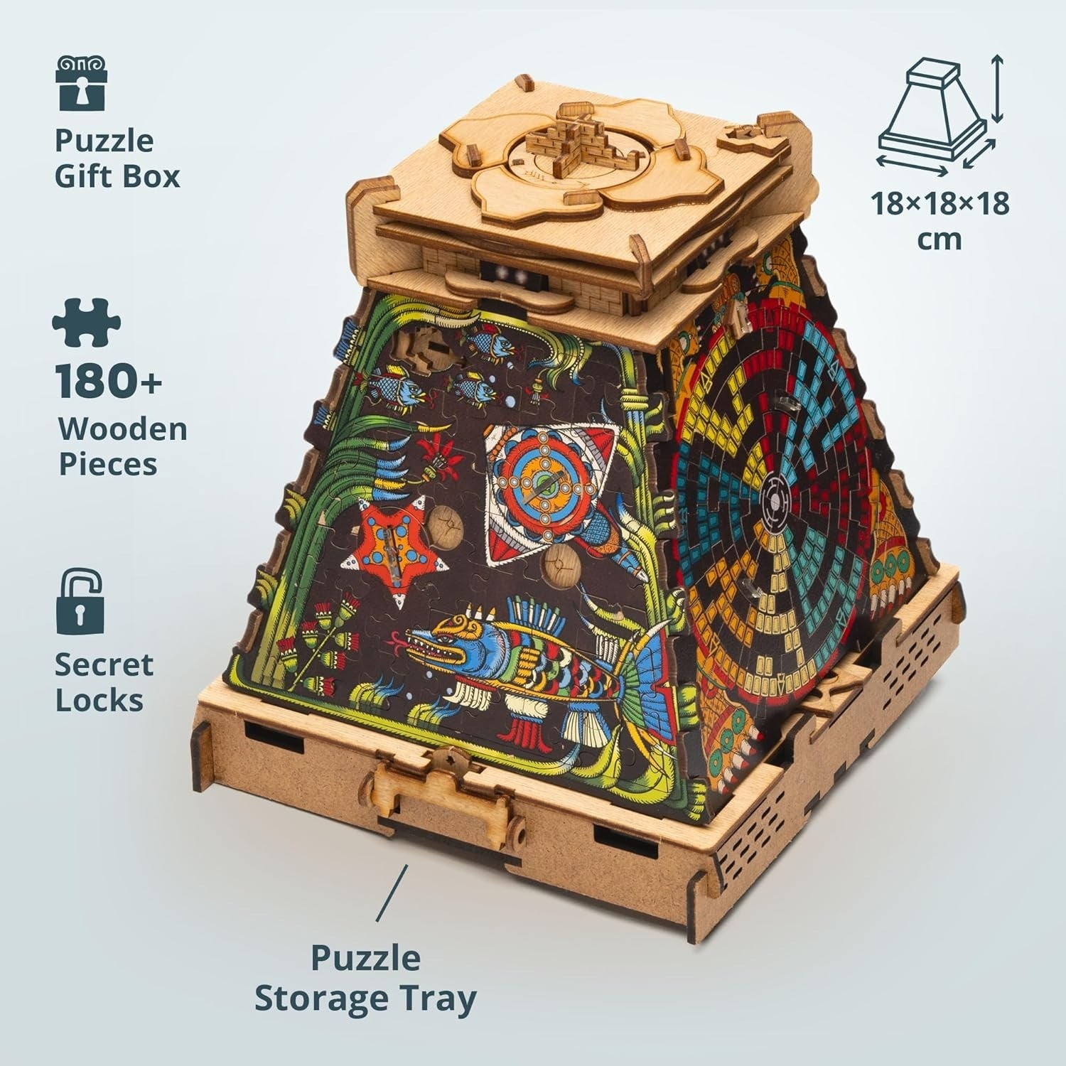 3D Wooden Puzzle Box Escape Room Game - Brain Teaser Gift for Adults & Teens