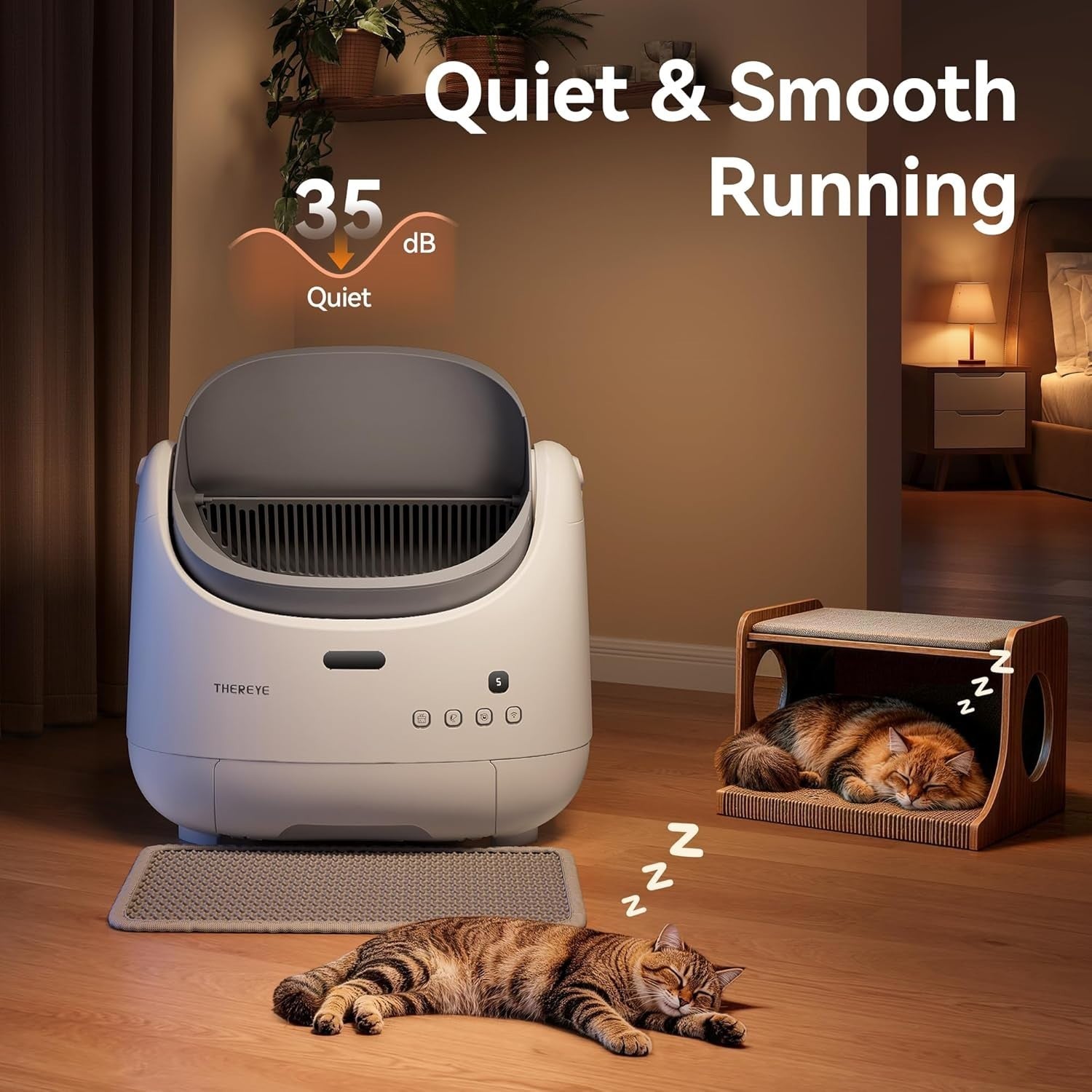 Self Cleaning Cat Litter Box APP Control XL Open Top Odor Control