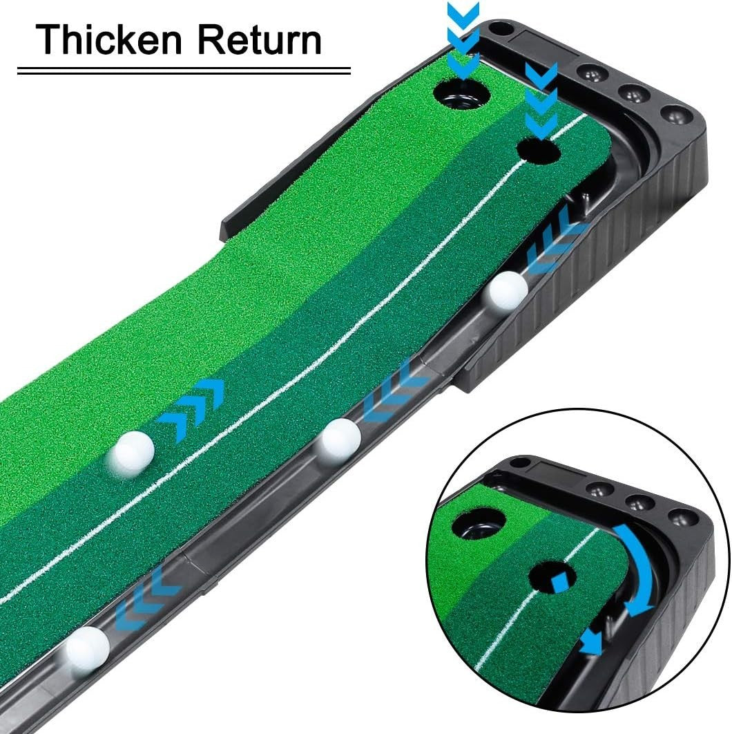 Indoor Golf Putting Mat Auto Ball Return Practice Trainer Home Office Garden