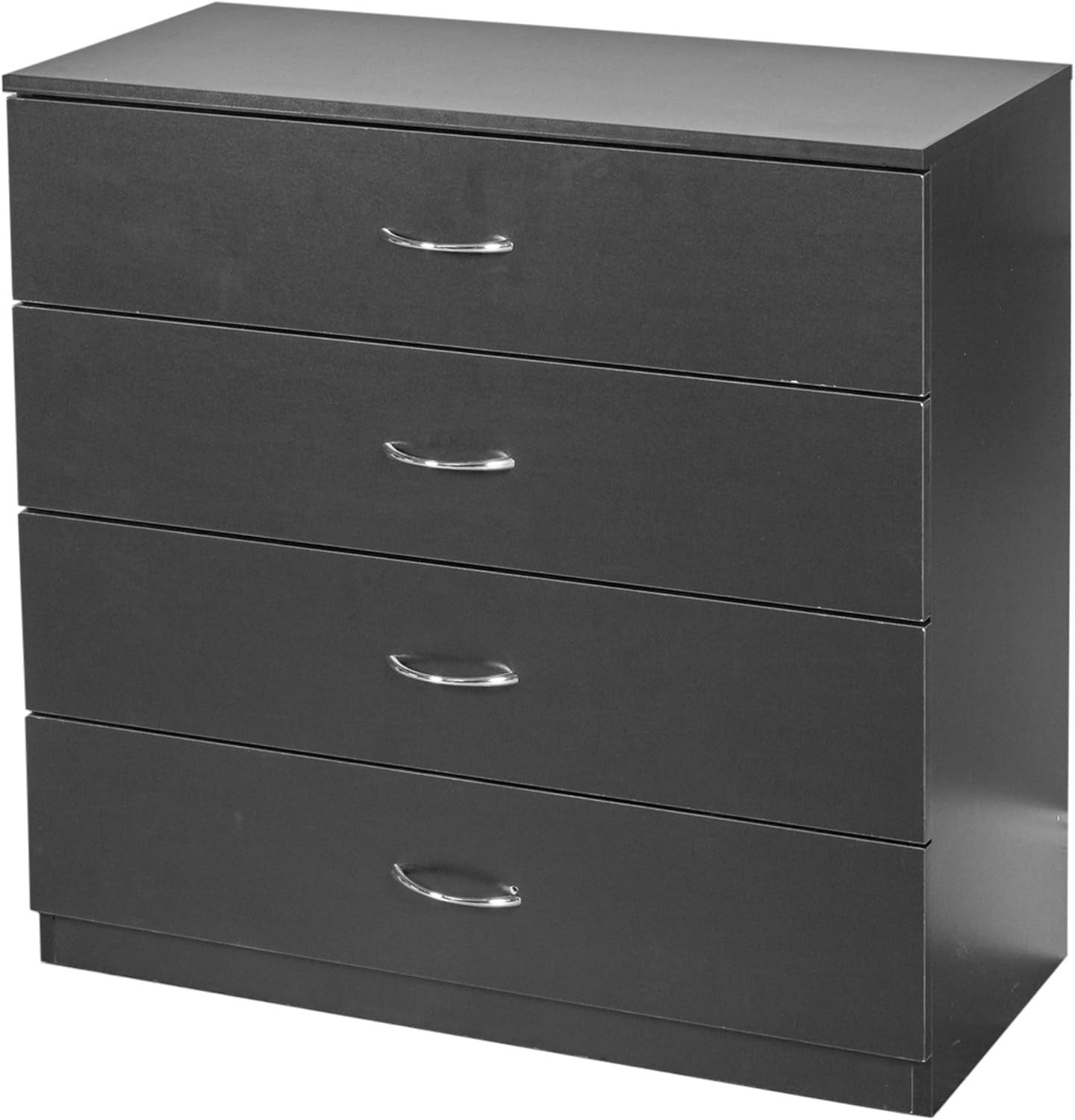 Black Chest of Drawers 4 Drawer Tall Cabinet Storage Unit for Bedroom Hall