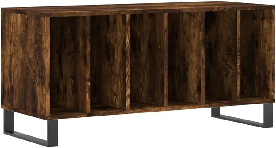 Durable Engineered Wood Vinyl Record Cabinet with Iron Feet & Sturdy Top