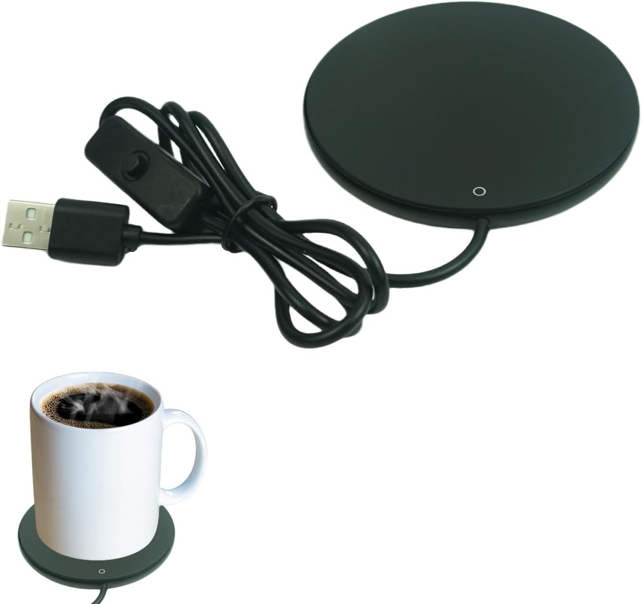 USB Coffee Mug Warmer LED Display Desk Heat Plate Black
