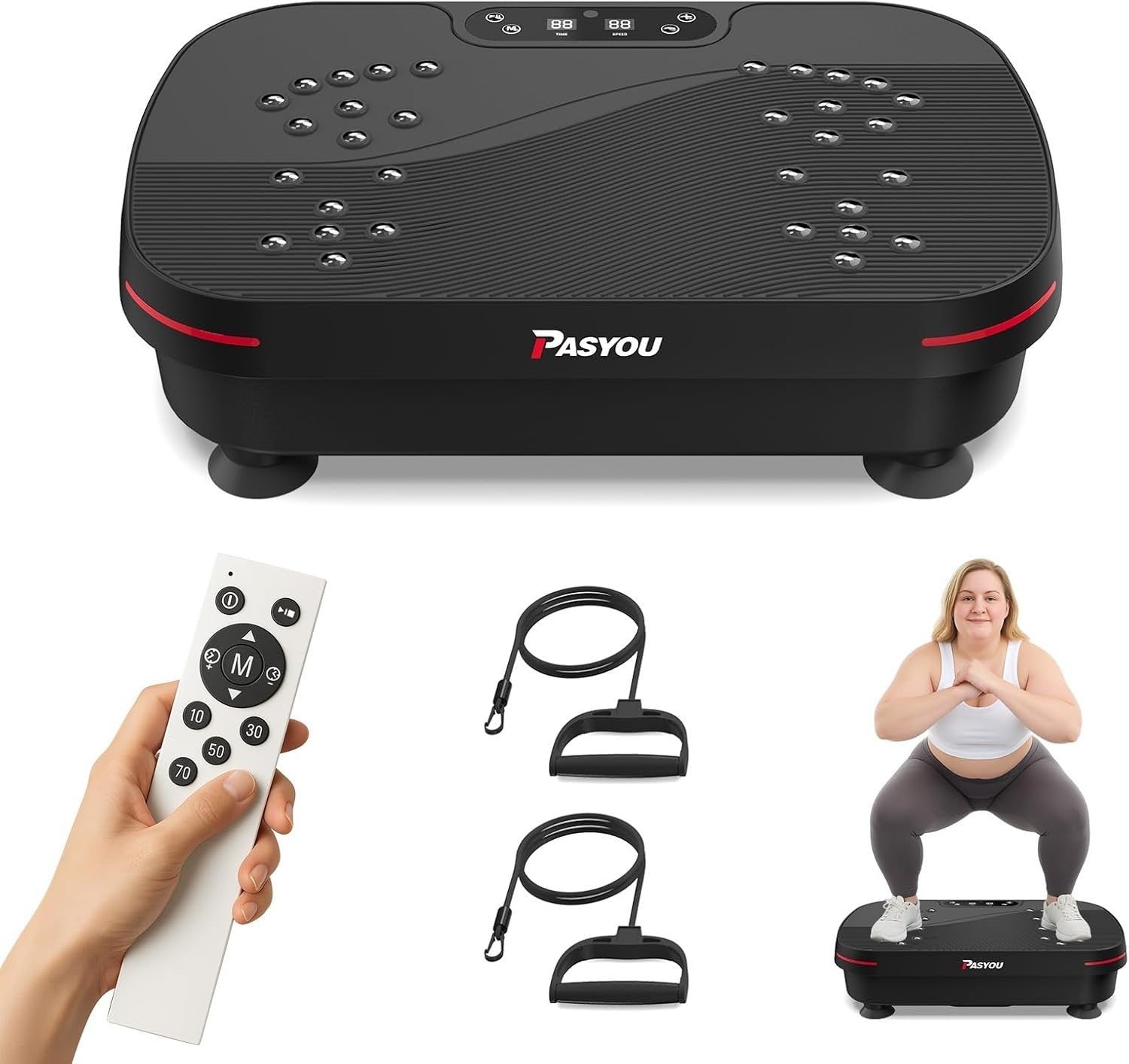 Dual Motor Vibration Plate Exercise Machine 99 Speeds Lymphatic Trainer