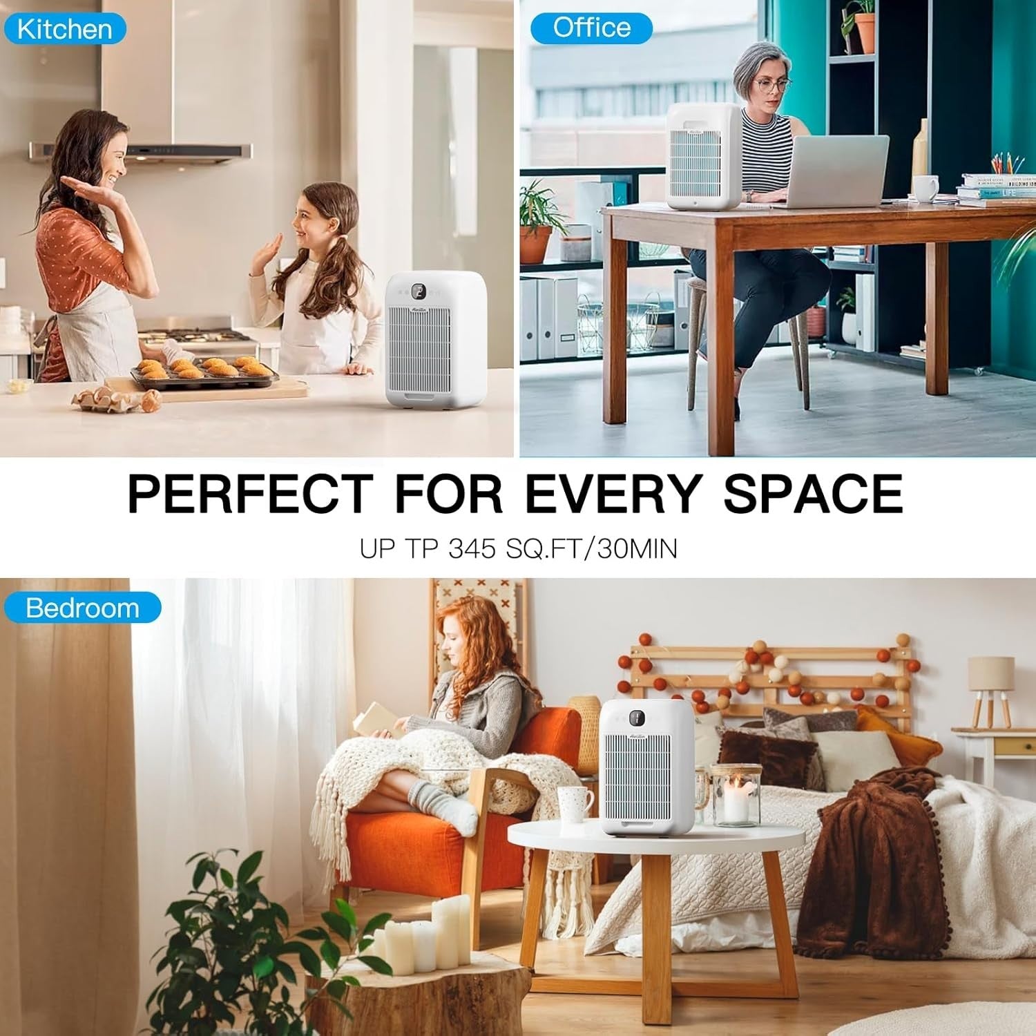 2 Pack HEPA Air Purifier Large Room 908ft² Quiet Sleep Pet Smoke