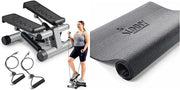 Mini Stair Stepper w/ Resistance Bands + Extra-Small Floor Mat, Quiet Hydraulics