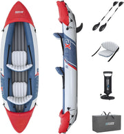 2 Person Inflatable Kayak Set w/ Oars Pump Carry Bag Yellow
