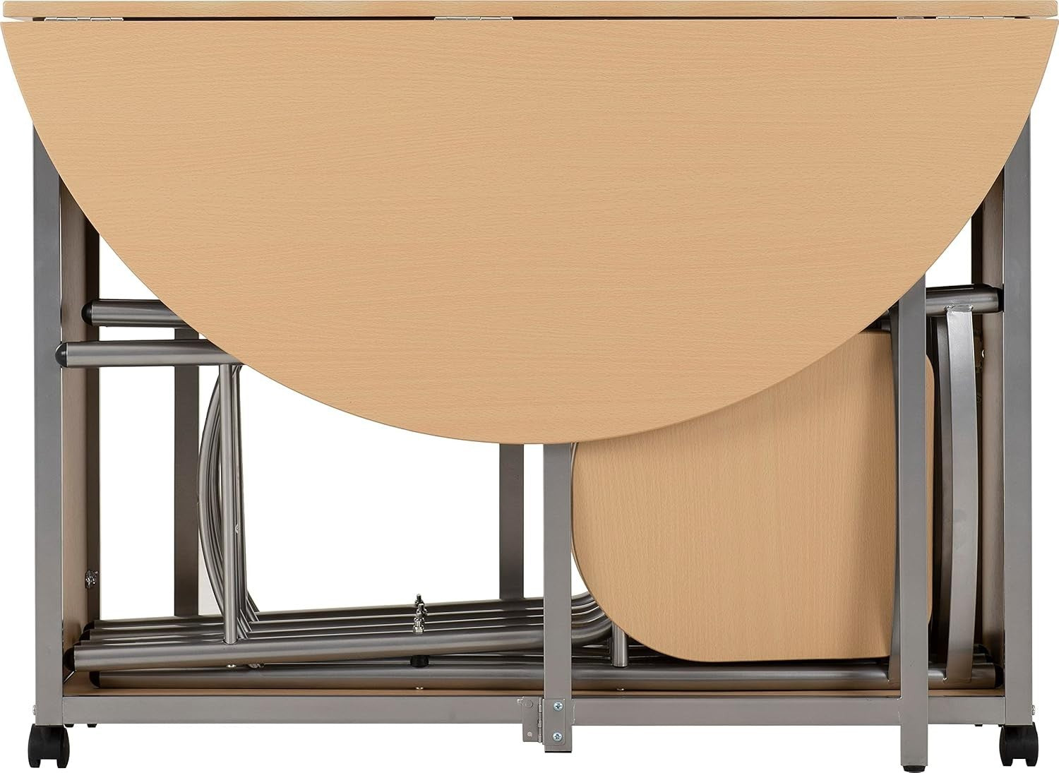 Butterfly Folding Dining Set Beech Silver 4 Chairs Space Saving Table