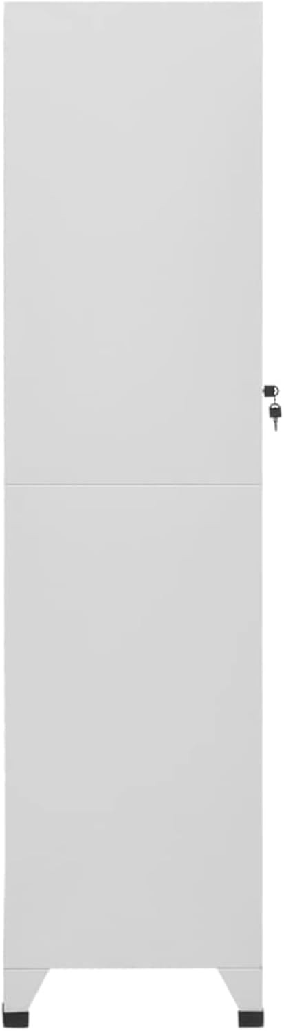 Grey Metal Locker Cabinet 1 Door Lockable Storage Cupboard Office Gym 180cm