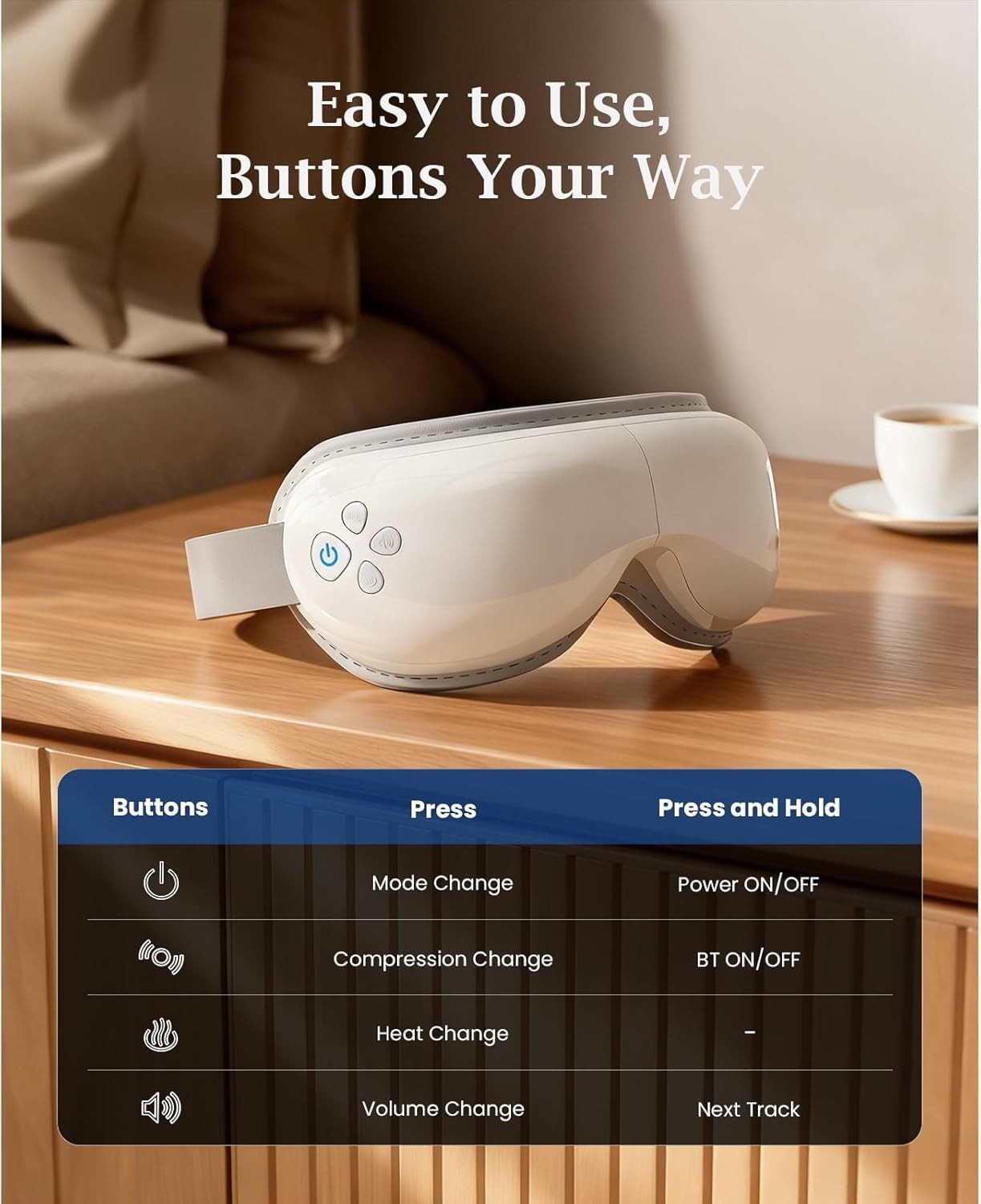 Eye Massager with Heat Compression Music Rechargeable Sleep Mask