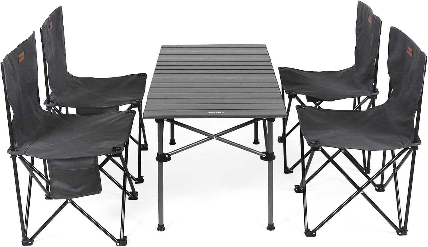 Foldable Camping Table Set with 4 Chairs Portable Outdoor Picnic BBQ Garden