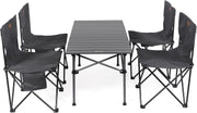 Foldable Camping Table Set with 4 Chairs Portable Outdoor Picnic BBQ Garden