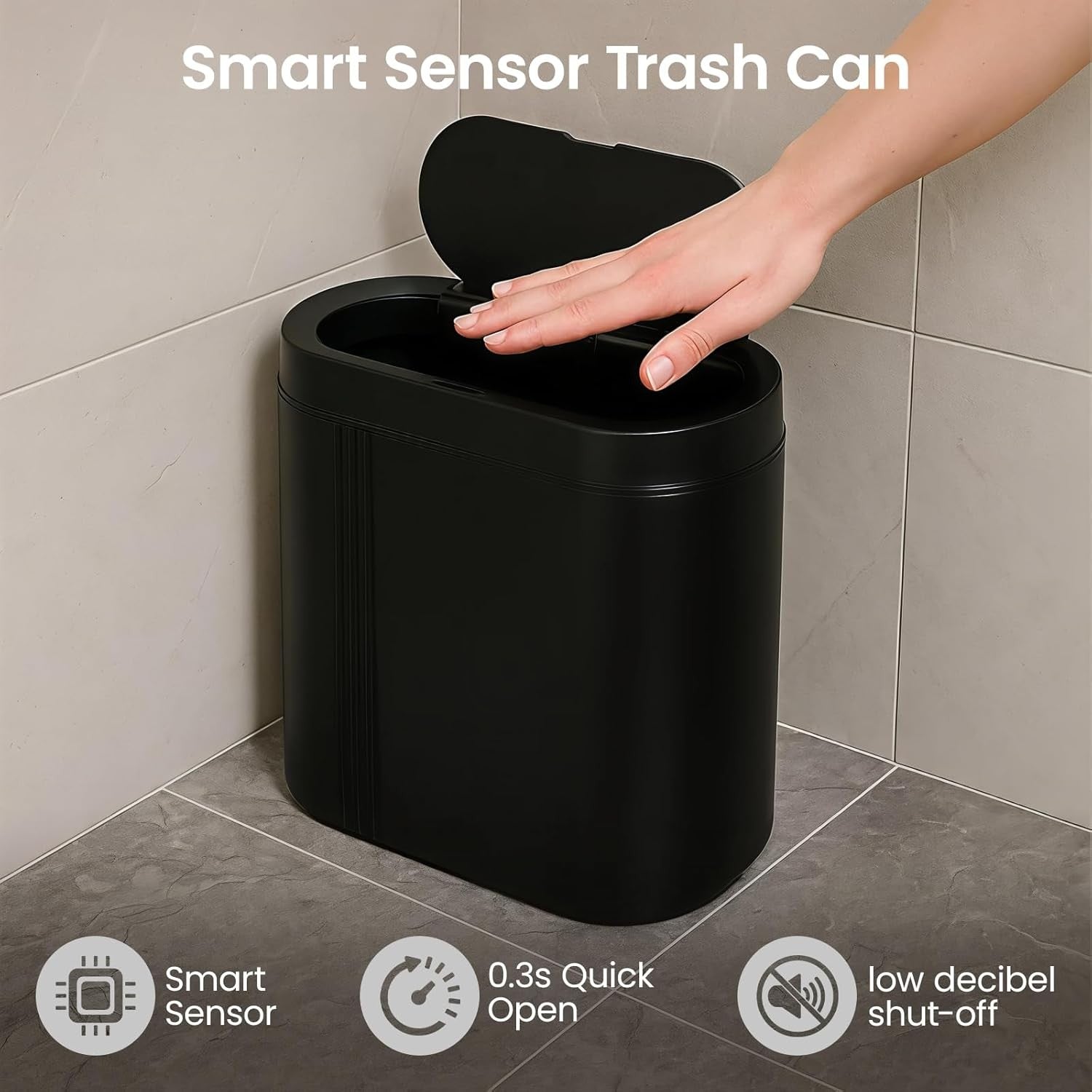 7.5L Automatic Sensor Bin Touchless Bathroom Kitchen Trash