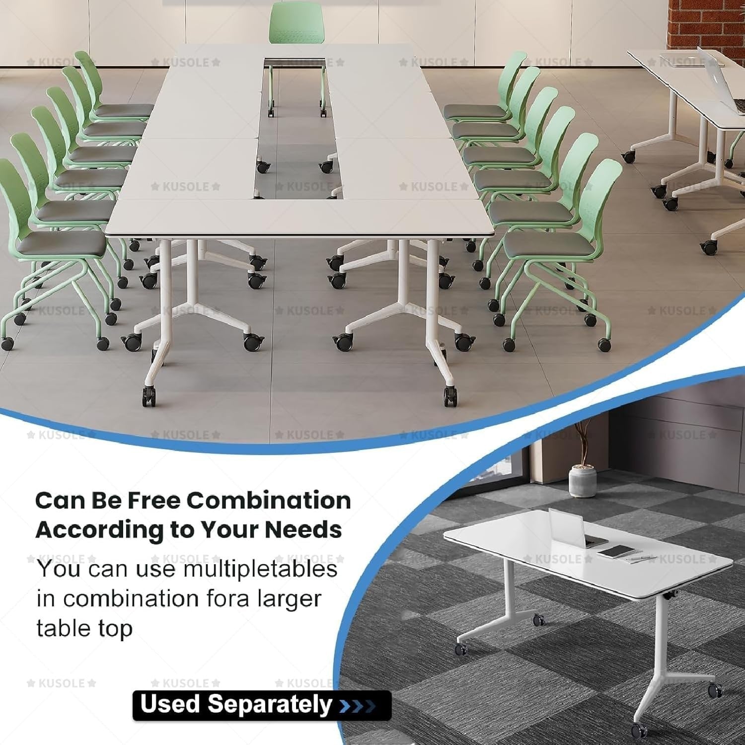 160cm Brown/Black Office Conference Table Rectangular Meeting Desk Cable Ports