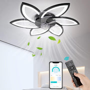 30.7" Ceiling Fan with Light, 6 Speeds, Stepless Dimming, Remote & App Control