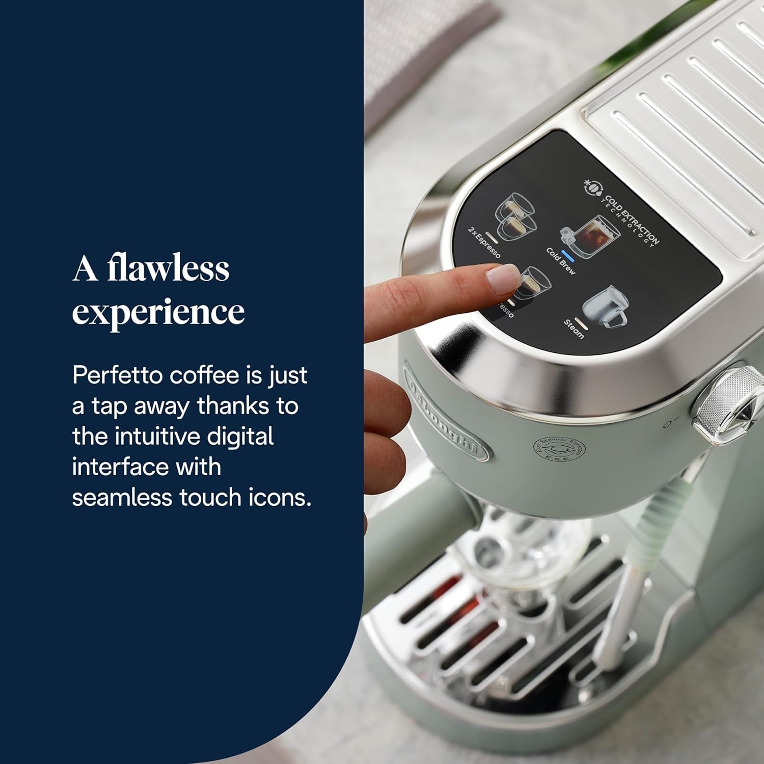Barista Coffee Machine 15-Bar Pump Cold Brew Latte Steam Wand 1450W Green
