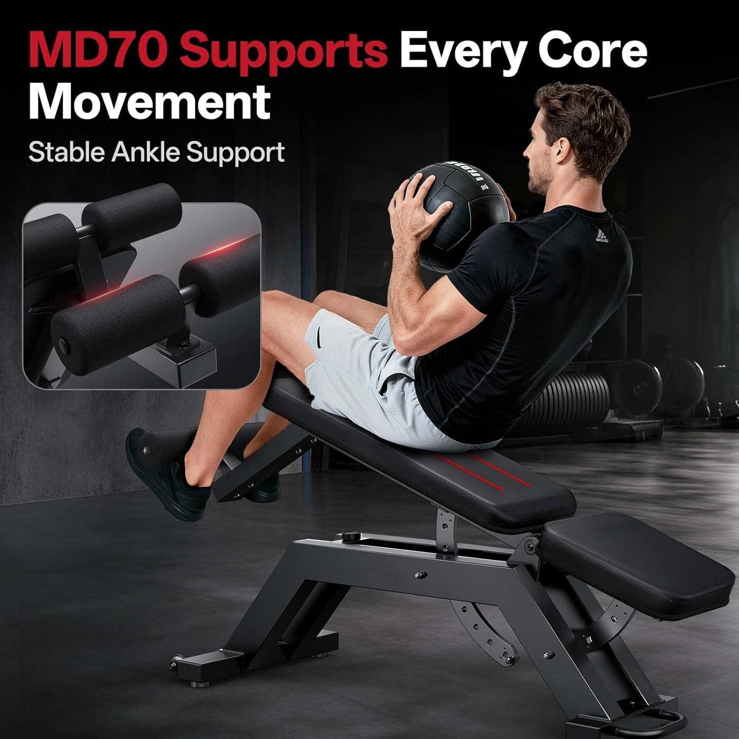 Heavy Duty Adjustable Workout Bench 880lb Multi-Angle Incline Decline