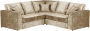 Pink 5-Seater L-Shape Sofa Crushed Velvet Scatter Back Cushions Armrest