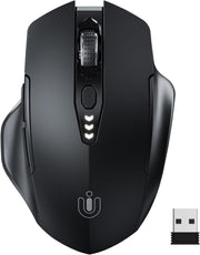 Rechargeable Wireless Mouse Visible Battery Display Adjustable DPI USB Laptop