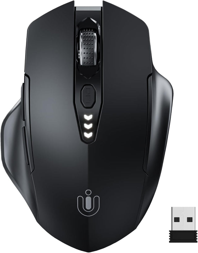 Rechargeable Wireless Mouse Visible Battery Display Adjustable DPI USB Laptop