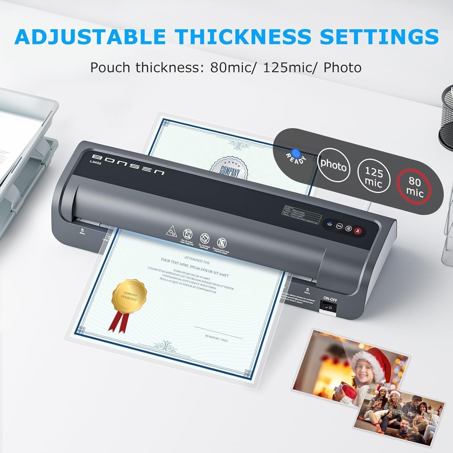 A3 Laminator Machine Anti-Jam Fast Warm-Up 125 Mic Heavy Duty + 100 Pouches