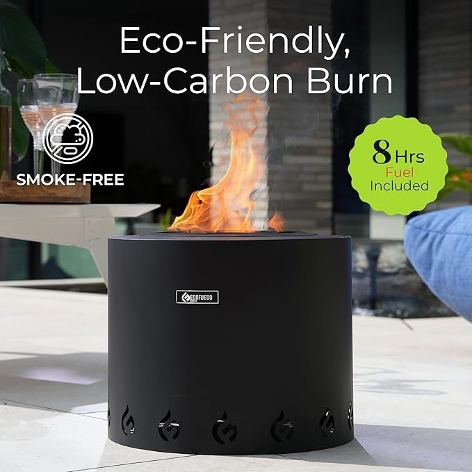 Smokeless Portable Fire Pit Outdoor Indoor Use | Eco-Friendly Wax Fuel