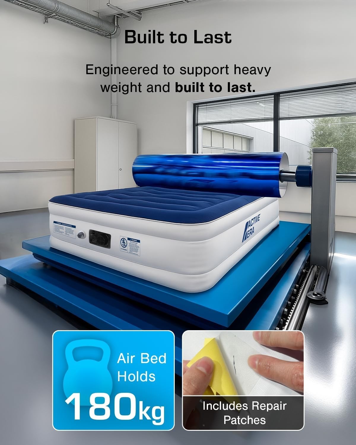 Double Self Inflating Air Bed Built In Pump Luxury Camping Guest Mattress