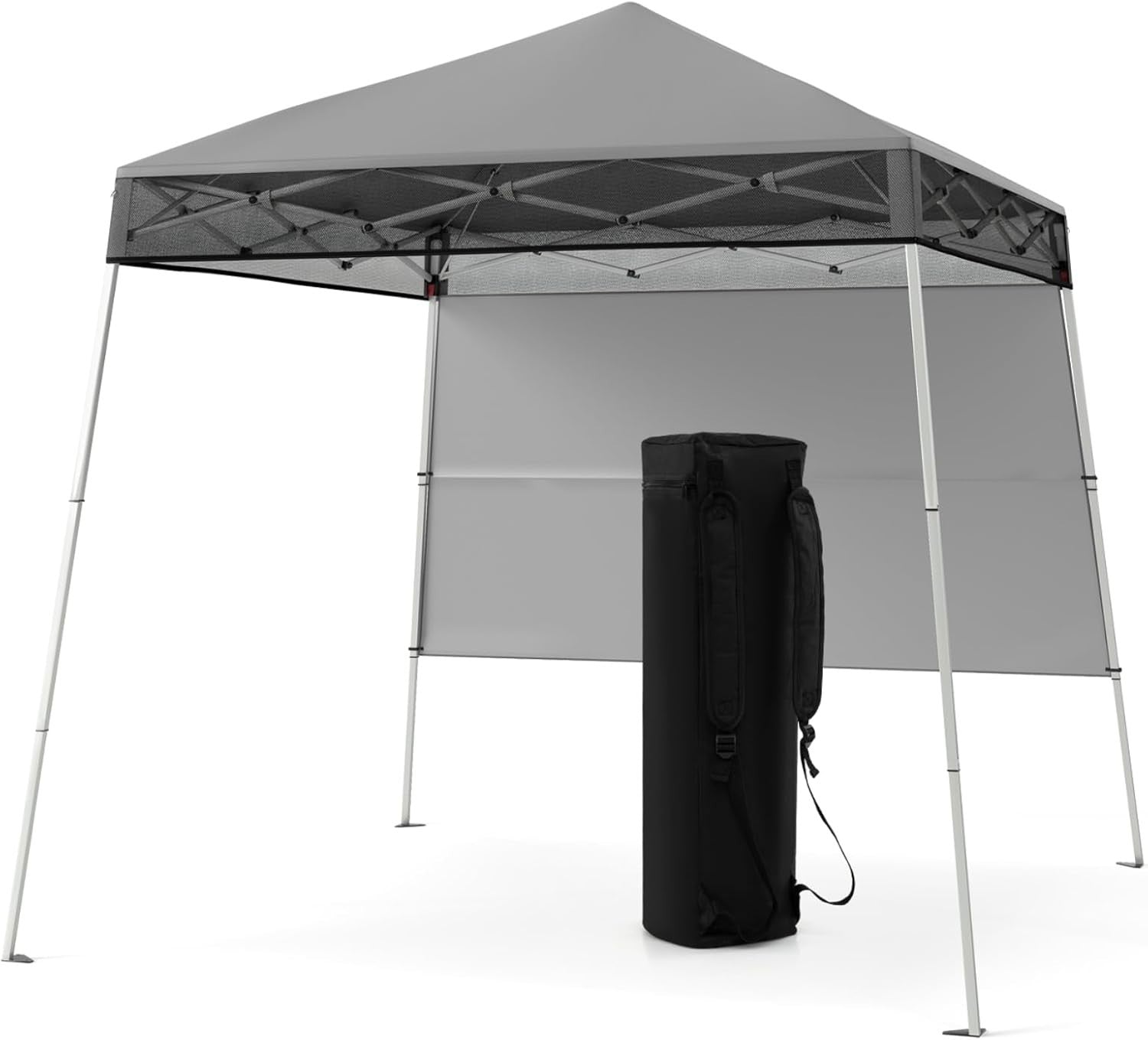 2.1x2.1M Grey Pop-Up Gazebo Canopy Adjustable Height Outdoor Party Tent