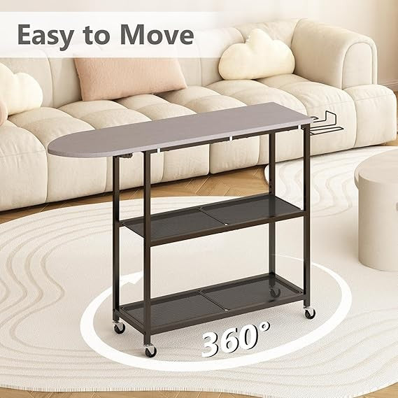 Ironing Board with Storage Shelves Foldable Laundry Station Clothes Organizer