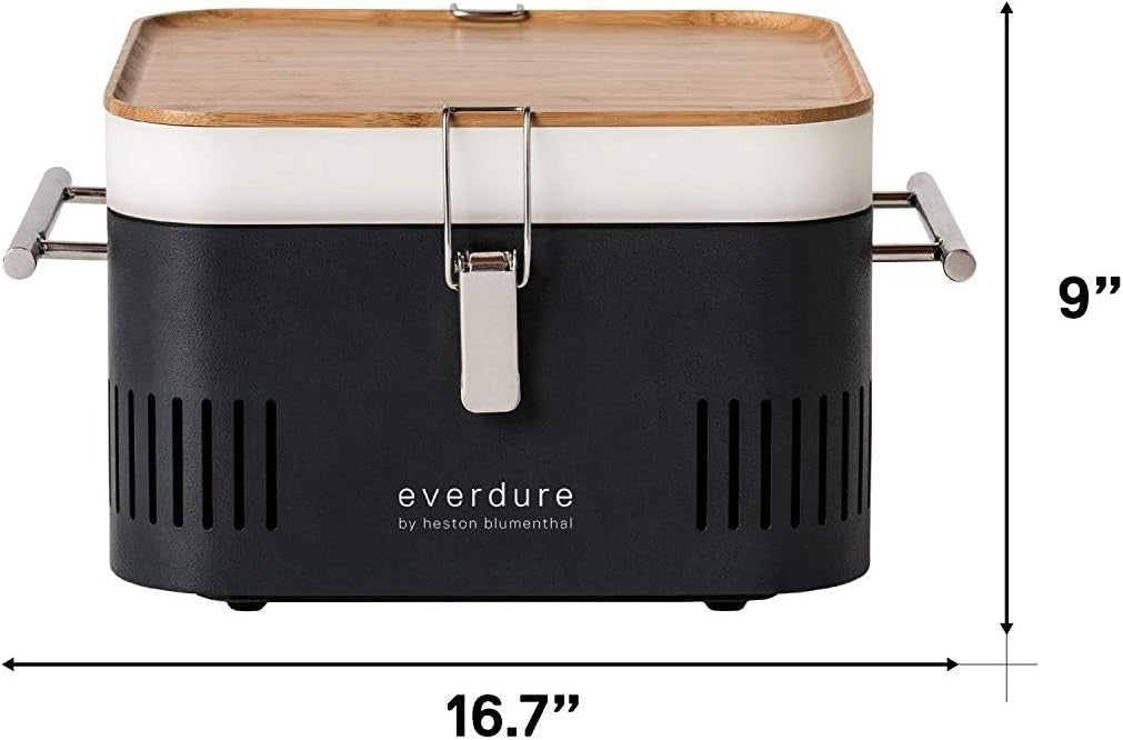 Portable Charcoal Cube BBQ Grill with Prep Board & Storage Tray – Compact