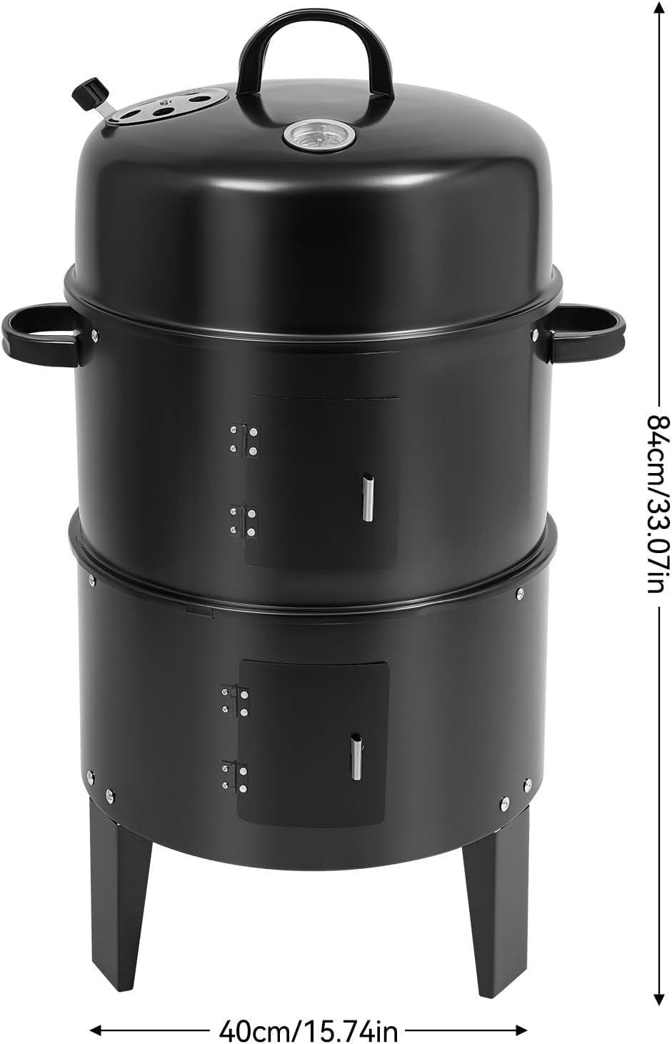 3-in-1 Charcoal BBQ Smoker Grill Outdoor Cooker – Portable Tower Barbecue