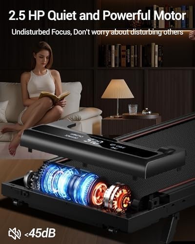 Under Desk Treadmill 16% Incline Compact Walking Pad Home Office Gym