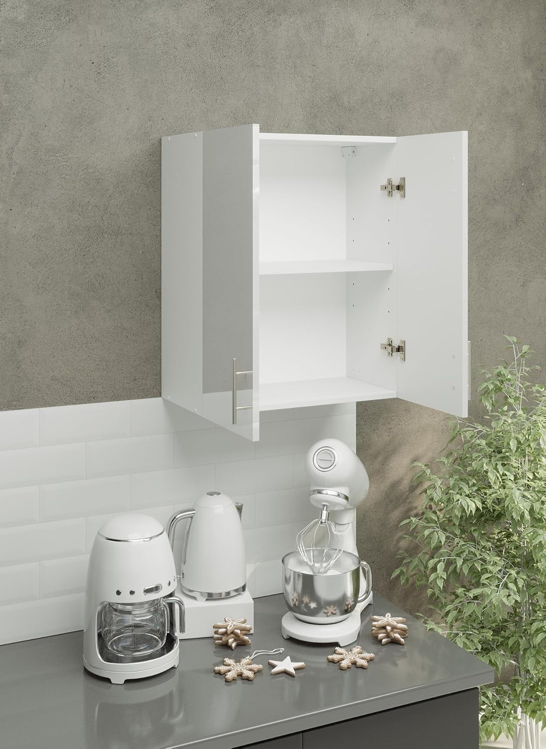 Space-Saving 60cm White Gloss Kitchen Wall Cabinet – Modern & Easy Install