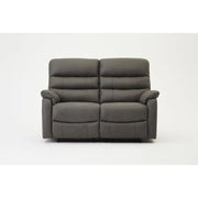 2 Seater Manual Recliner Sofa Grey Air Leather Lounge Chair Padded