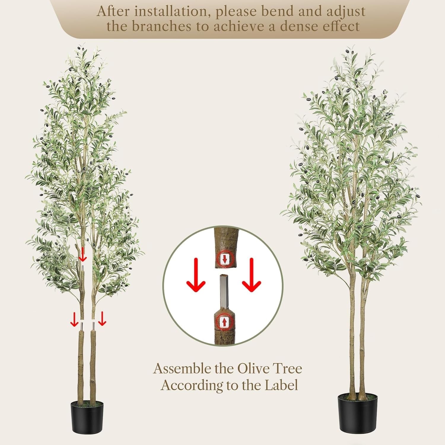7ft Artificial Olive Tree with Pot Lifelike Leaves Tall Indoor Outdoor Decor