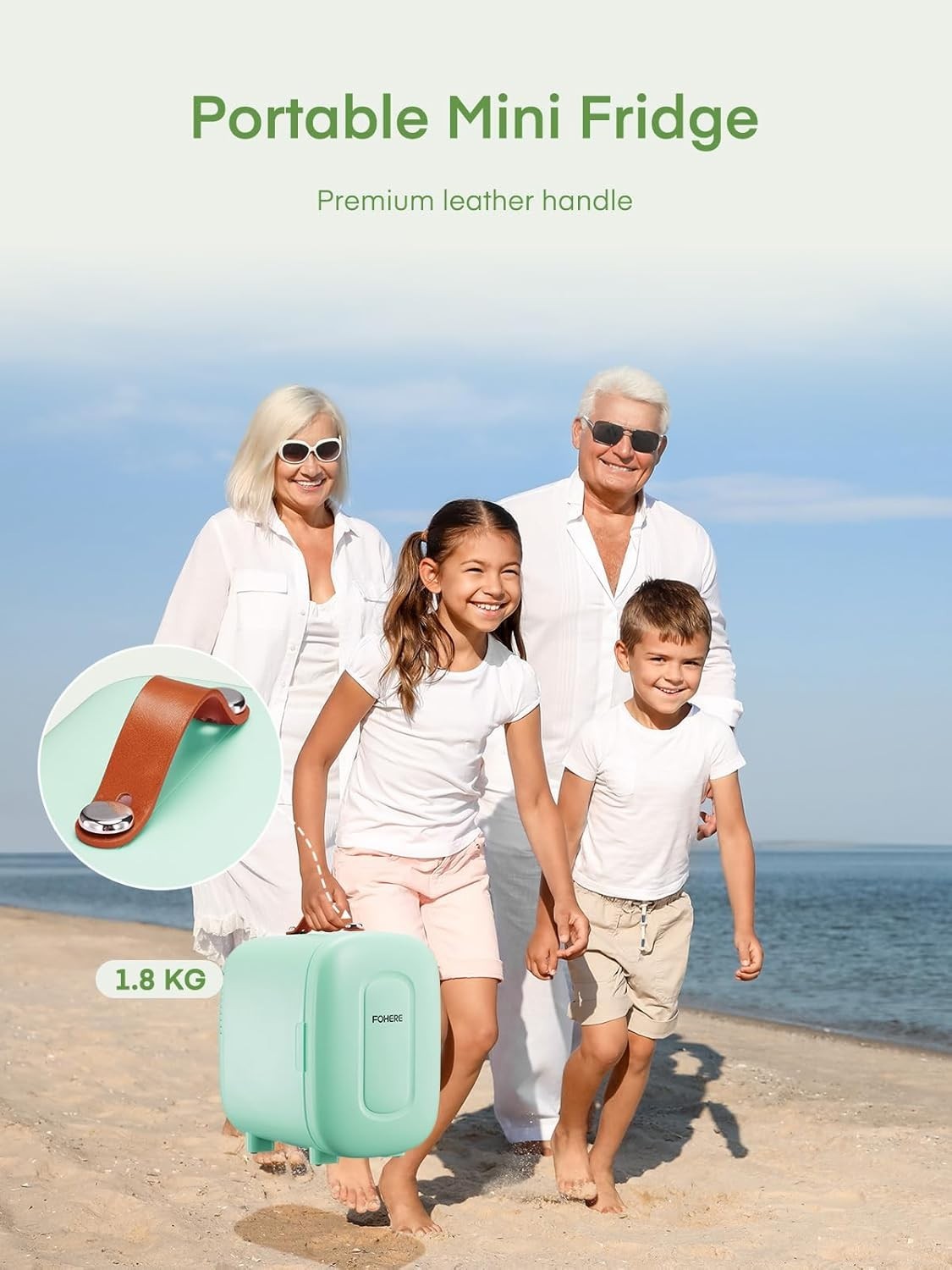 Portable 5L Mini Fridge Small Cooler for Office Bedroom Car Travel Green