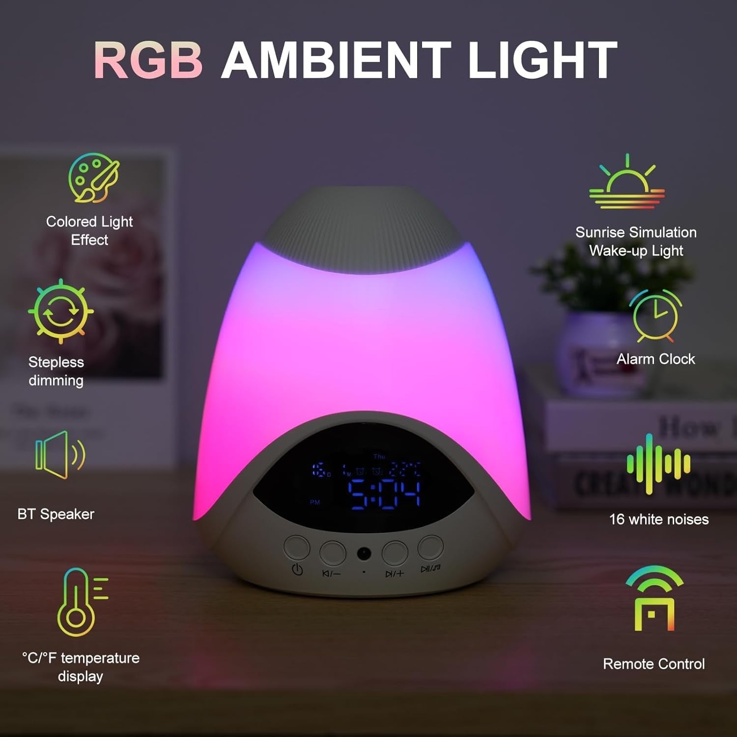 10-in-1 White Noise Machine with Star Projector, Night Light & Timer