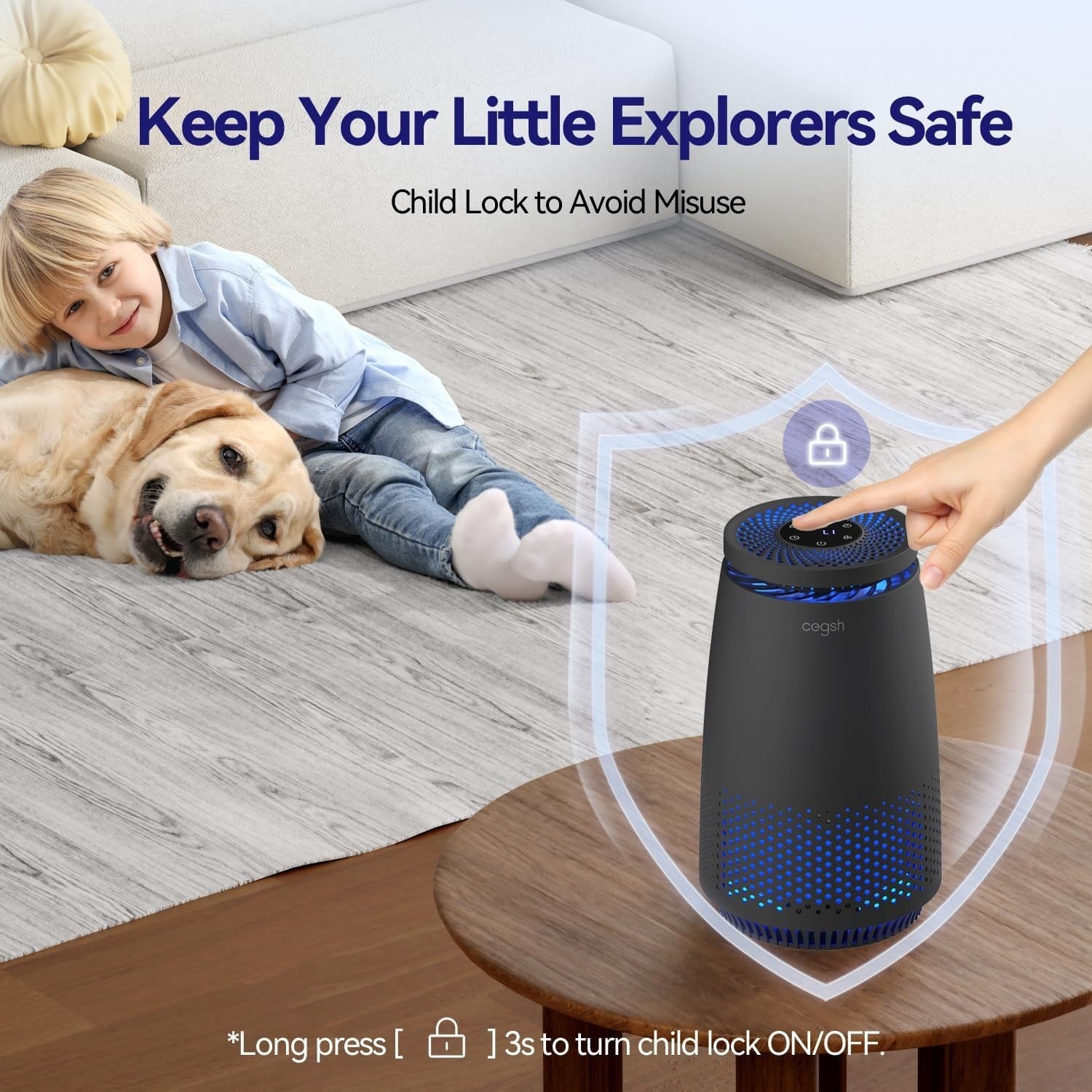 HEPA Air Purifier Quiet Sleep Mode 360° Intake Pet Dust Smoke