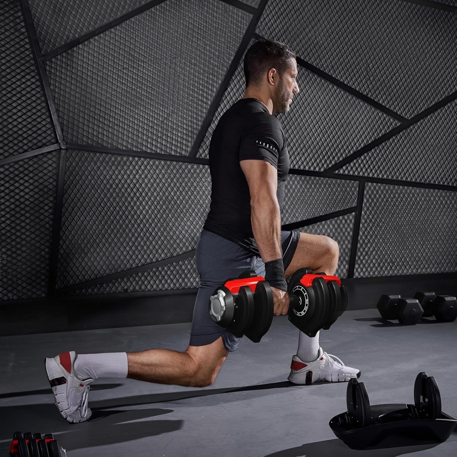 12.5kg Adjustable Dumbbell 11-in-1 One-Second Dial Anti-Slip Home Gym