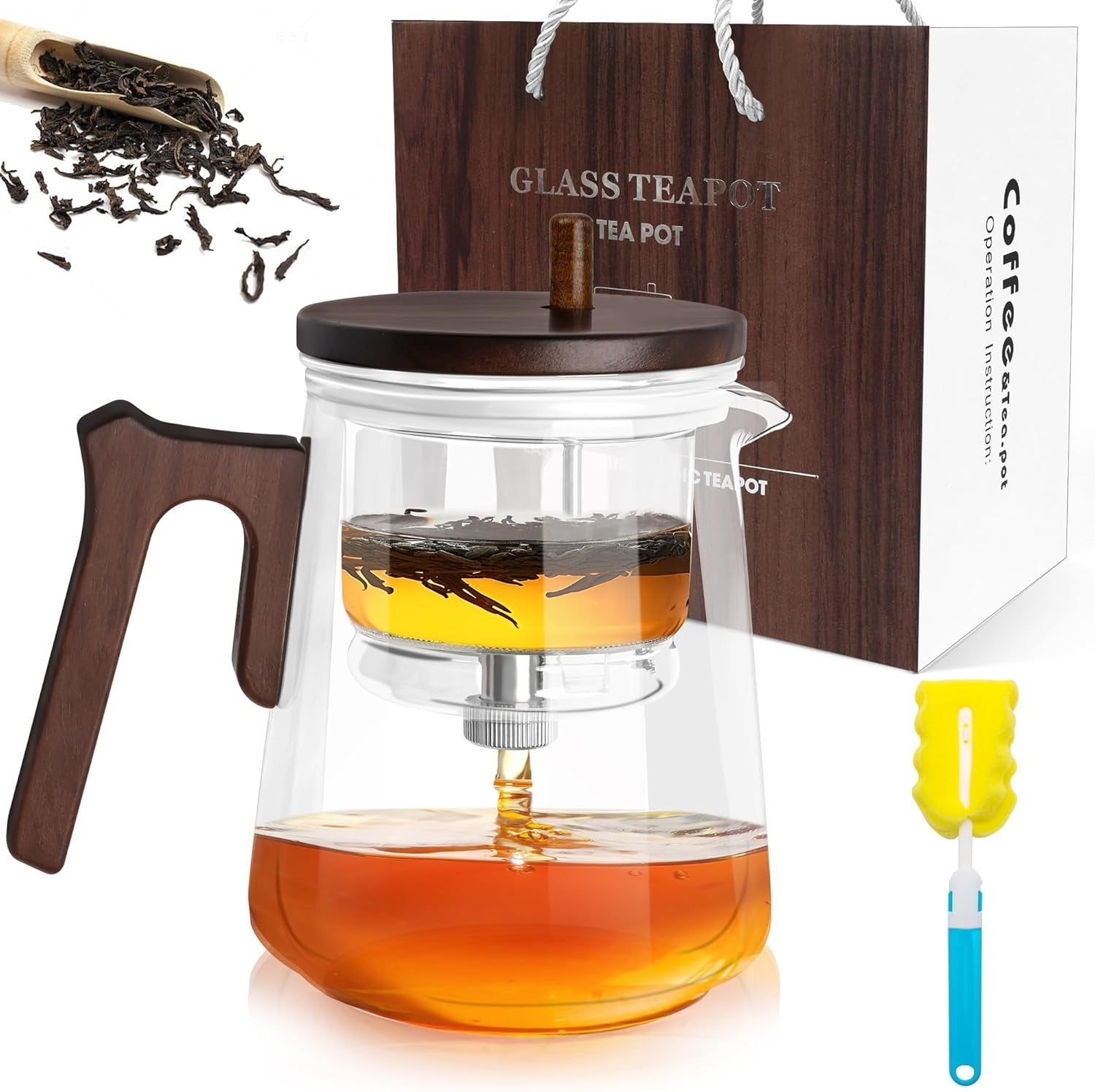 800ml Glass Teapot Water Separation Infuser Tea Pot Borosilicate
