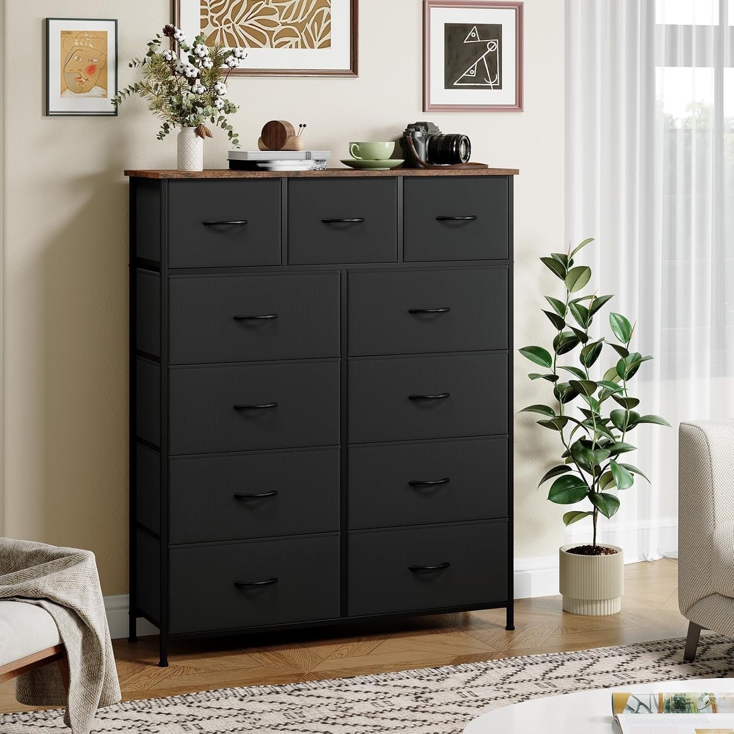 Tall Chest of Drawers 11 Drawer Storage Unit for Bedroom Living Room
