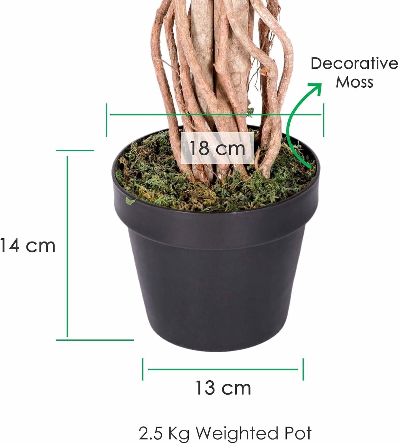 4ft Variegated Ficus Tree Real Wood Trunk Lifelike Indoor Artificial Plant Decor