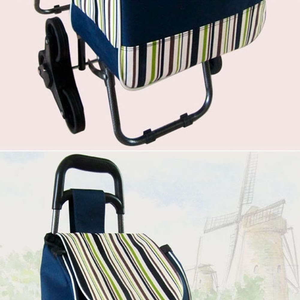 Portable Folding Stair Climber Shopping Trolley Lightweight Cart with Bag