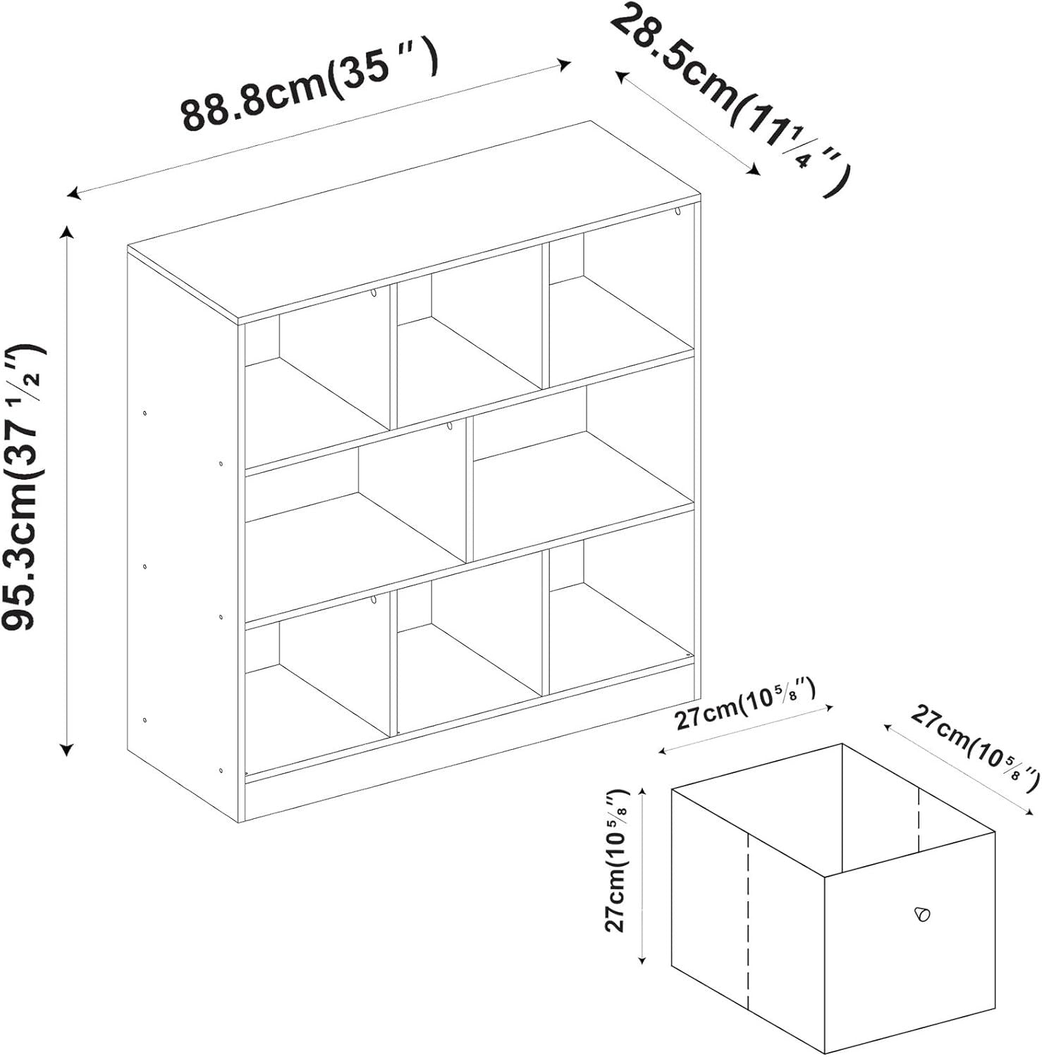 Modern 8 Cube Bookcase with Doors Geo Design Storage Unit for Living Room
