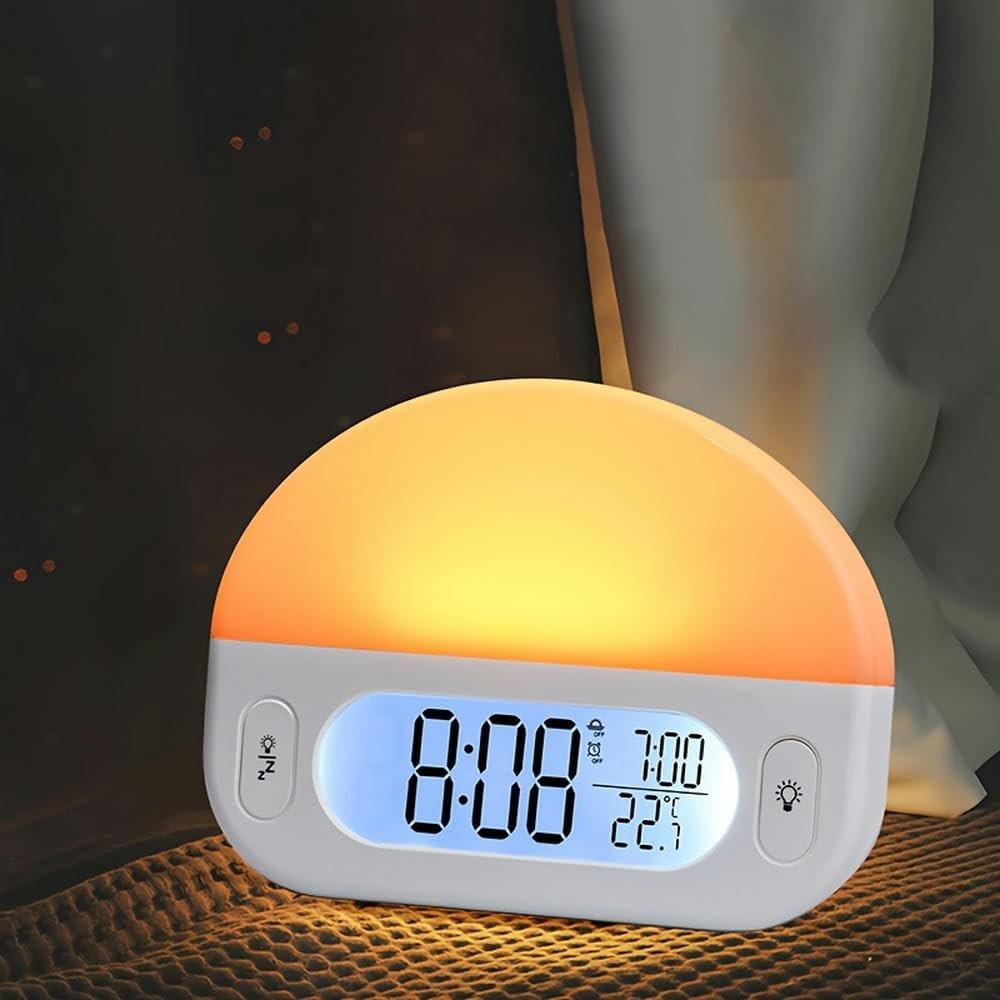 Sunrise Alarm Clock Warm Light Heavy Sleepers LED Night Lamp Temperature