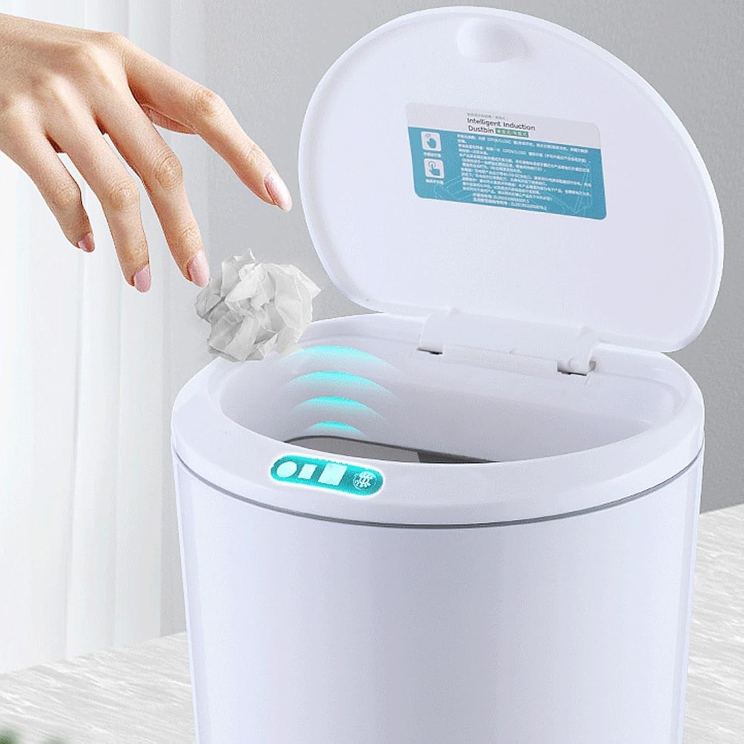 3L Automatic Touchless USB Trash Can Motion Sensor Desk Bin
