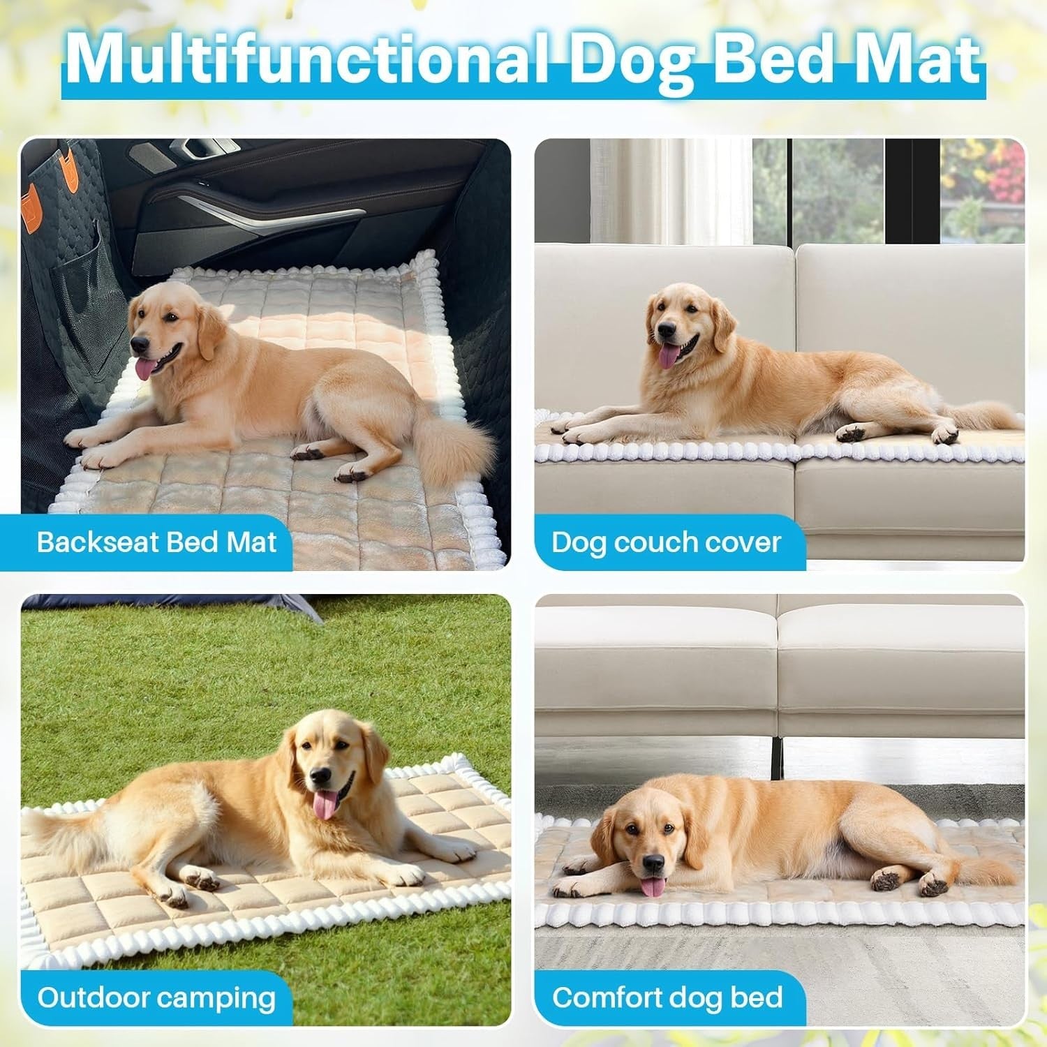 Dog Car Back Seat Bed Mat Non Slip Travel Pet Cover 138x63cm