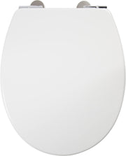 White Toilet Seat Quick Release Antibacterial Adjustable Hinges