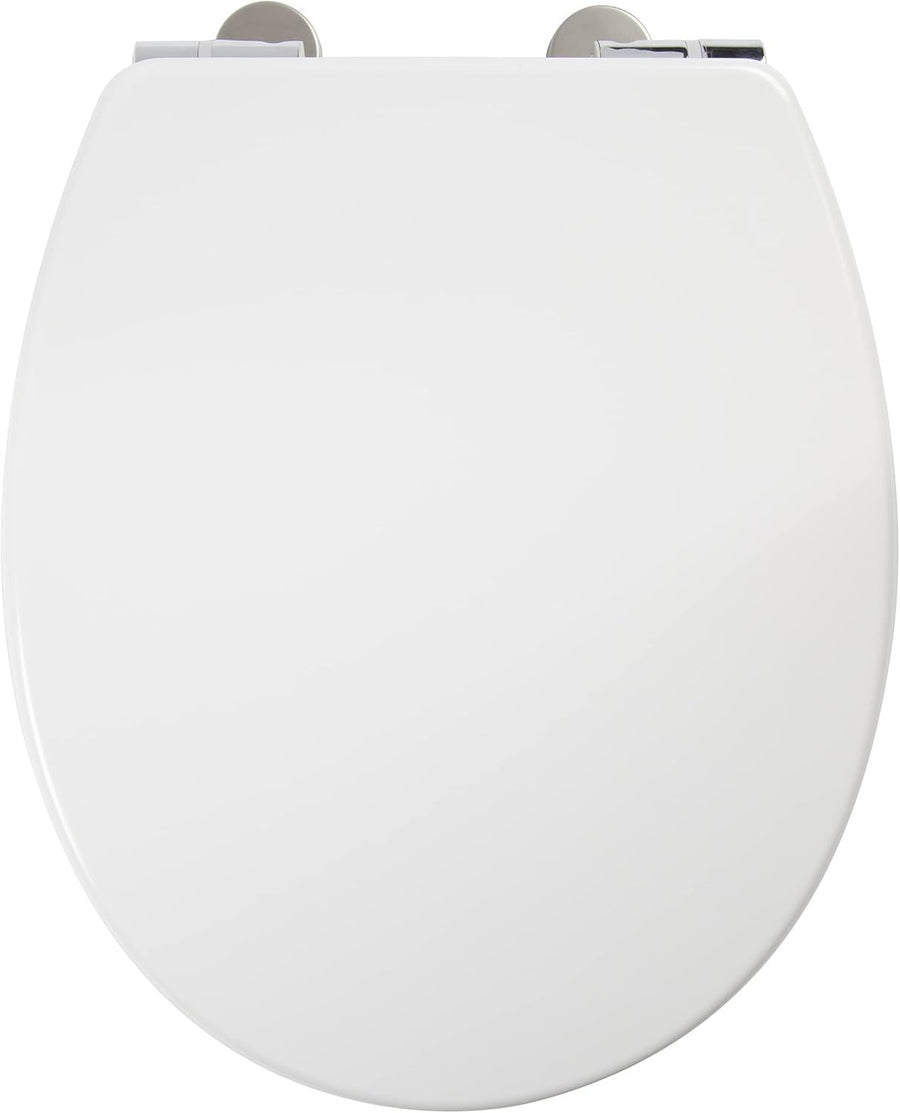 White Toilet Seat Quick Release Antibacterial Adjustable Hinges