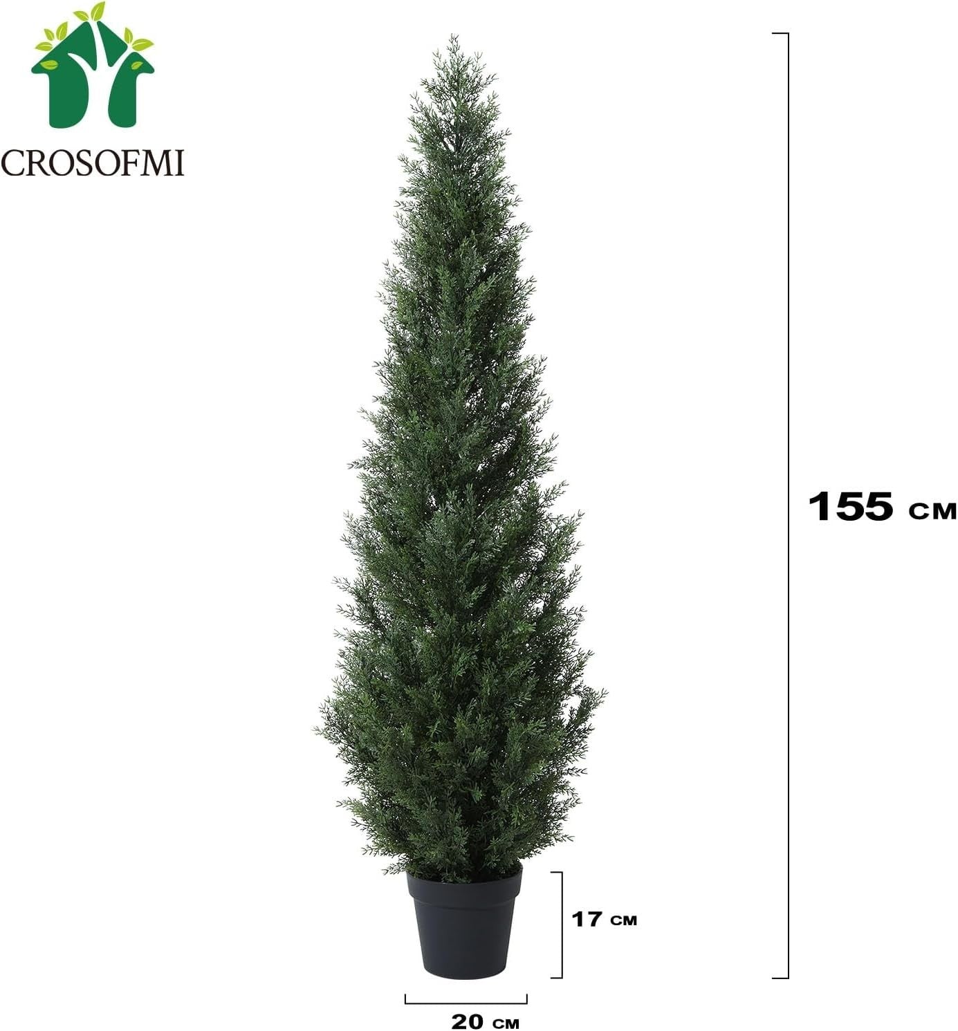 155cm Artificial Cedar Tree 2-Pack Outdoor Tall Fake Plants Porch Garden Decor